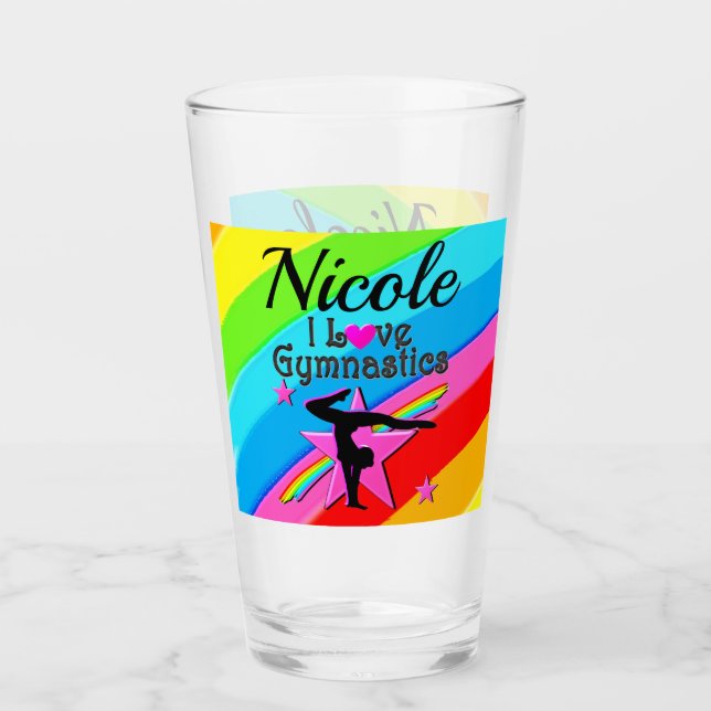 BEAUTIFUL PERSONLISERAD I KÄRLEK GYMNASTIKKONSTRUK GLASKOPP (Framsida)