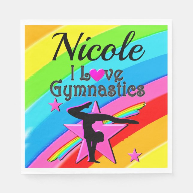 BEAUTIFUL PERSONLISERAD I KÄRLEK GYMNASTIKKONSTRUK PAPPERSSERVETT (Framsidan)