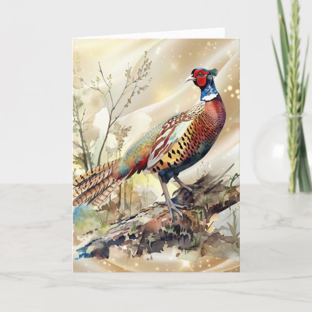 Beautiful Pheasant Christmas Helgkort (Framsida)