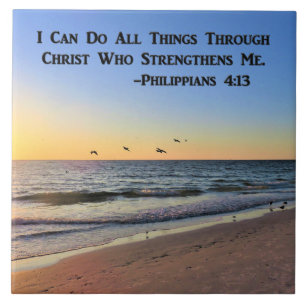 BEAUTIFUL PHILIPPIANS 4:13 CERAMIC TILE KAKELPLATTA