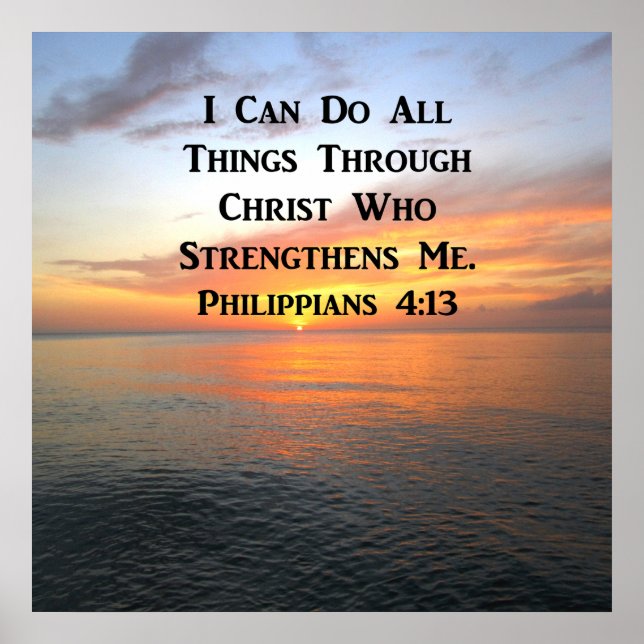 BEAUTIFUL PHILIPPIANS 4:13 SUNRISE POSTER (Framsidan)