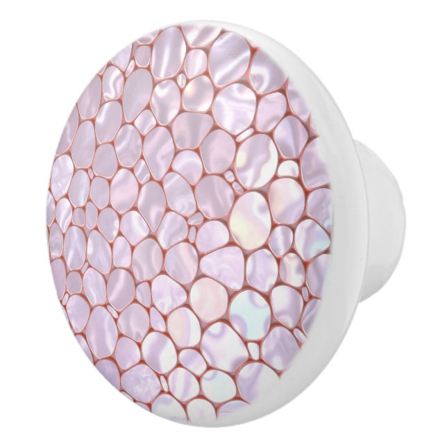 Beautiful pink pebble and mother of pearl inspired knopp (Höger)