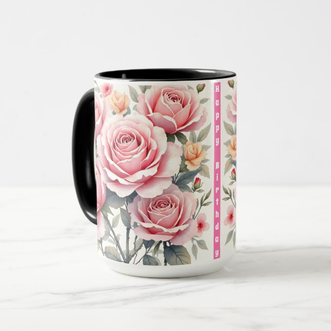 Beautiful Pink Roses Luxury Trendy Collection Mugg (Framsida vänster)