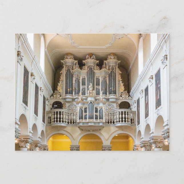 Beautiful pipe organ postcard vykort (Framsida)