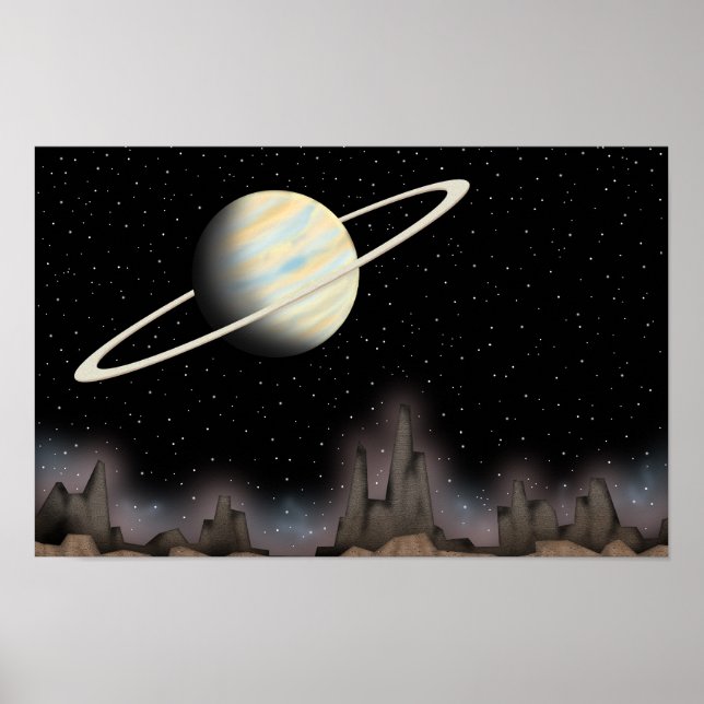 Beautiful planet standing in outer space. poster (Framsidan)