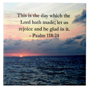 BEAUTIFUL PSALM 118:24 SUNRISE ÖVER OCEAN KAKELPLATTA