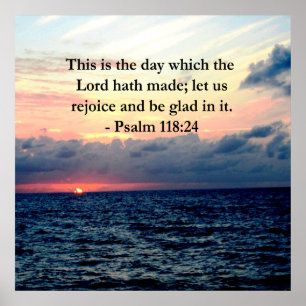 BEAUTIFUL PSALM 118:24 SUNRISE ÖVER OCEAN POSTER