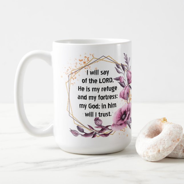 Beautiful Psalm 91 Floral Coffee Mug Kaffemugg (Med munk)