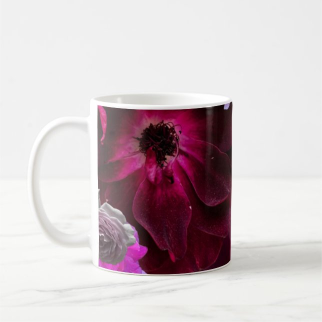 Beautiful Purple Rose Collage Kaffemugg (Vänster)