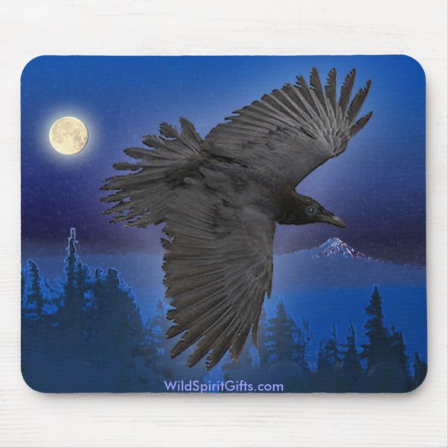 BEAUTIFUL RAVEN & Måne Mousepad Musmatta (Framsidan)