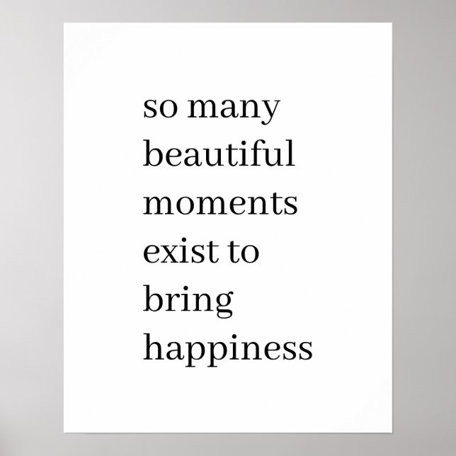 Beautiful Reasons to Be Happy Minimalist Quote Poster (Framsidan)