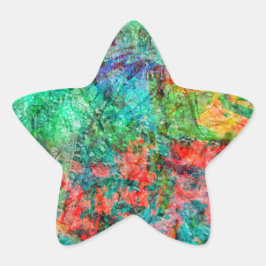 Beautiful red abstract star sticker,Delight red  Stjärnformat Klistermärke