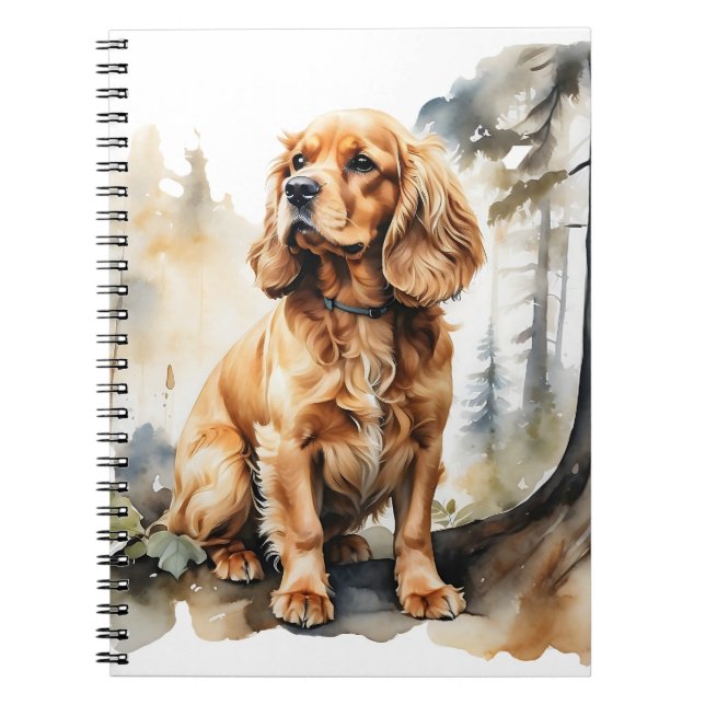 BEAUTIFUL RED COCKER SPANIEL HUND ANTECKNINGSBOK (Framsidan)