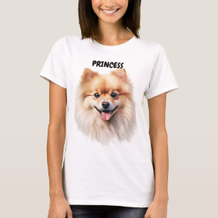 BEAUTIFUL RED POMERANIAN HUND ANSIKTE T SHIRT