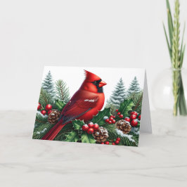 Beautiful Red Winter Cardinal Christmas Helgkort