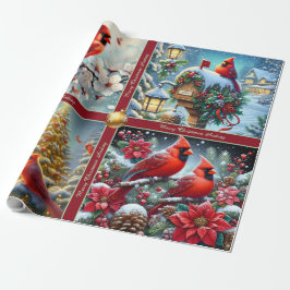 Beautiful Red Winter Cardinals Wrapping Paper Presentpapper