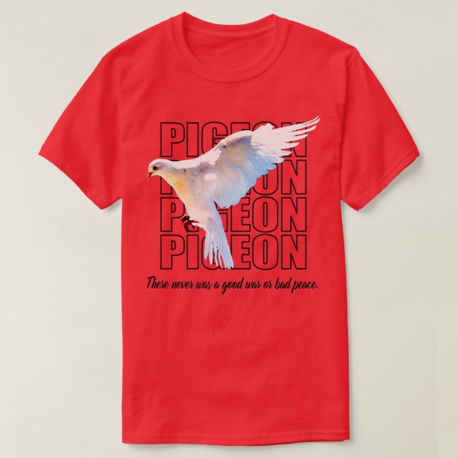 Beautiful Retro Black And White Pigeon 4 T Shirt (Design framsida)