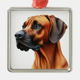 BEAUTIFUL RHODESIAN RIDGEBACK HUND JULGRANSPRYDNAD METALL