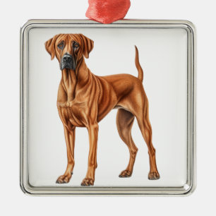 BEAUTIFUL RHODESIAN RIDGEBACK HUND JULGRANSPRYDNAD METALL