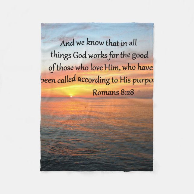 BEAUTIFUL ROMANS 8:28 SUNRISE FOTO FLEECEFILT (Framsidan)