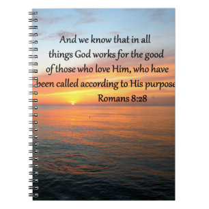 BEAUTIFUL ROMANS 8:28 SUNRISE PHOTO ANTECKNINGSBOK MED SPIRAL