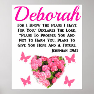 BEAUTIFUL ROSA BLOMMIGT PERSONLIG JEREMIAH 29:11 POSTER