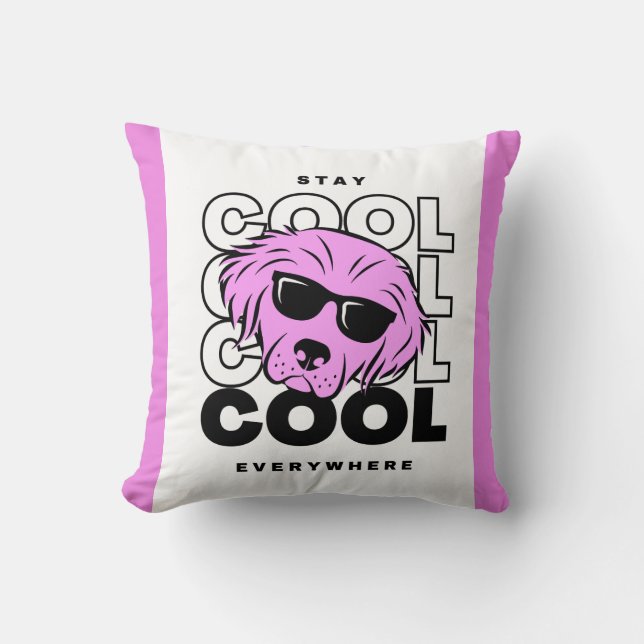 BEAUTIFUL ROSA HUND MYSIGT SOFT PILLOW. DEKORATIV  KUDDE (Framsida)