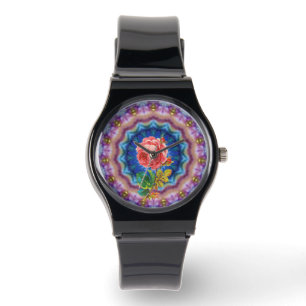 BEAUTIFUL ROSA ROS I PSYCHEDELISKA CIRKLER ARMBANDSUR