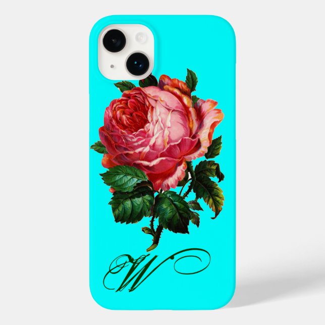 BEAUTIFUL ROSA ROS MONOGRAM,Teal Aqua Blue (Baksida)