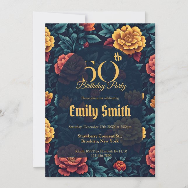 Beautiful Rose Aesthetic Nature-Inspired Parties Inbjudningar (Framsida)