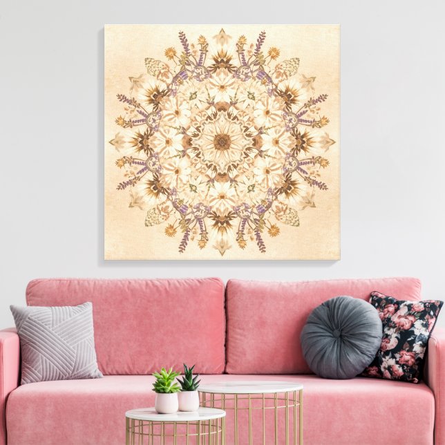"Beautiful Sacred Mandala Wall Art Canvastryck (Insitu (Vardagsrum))