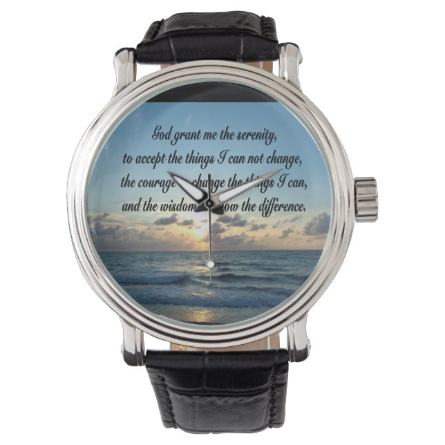 BEAUTIFUL SERENITY PRAYER OCEAN PHOTO ARMBANDSUR (Framsida)