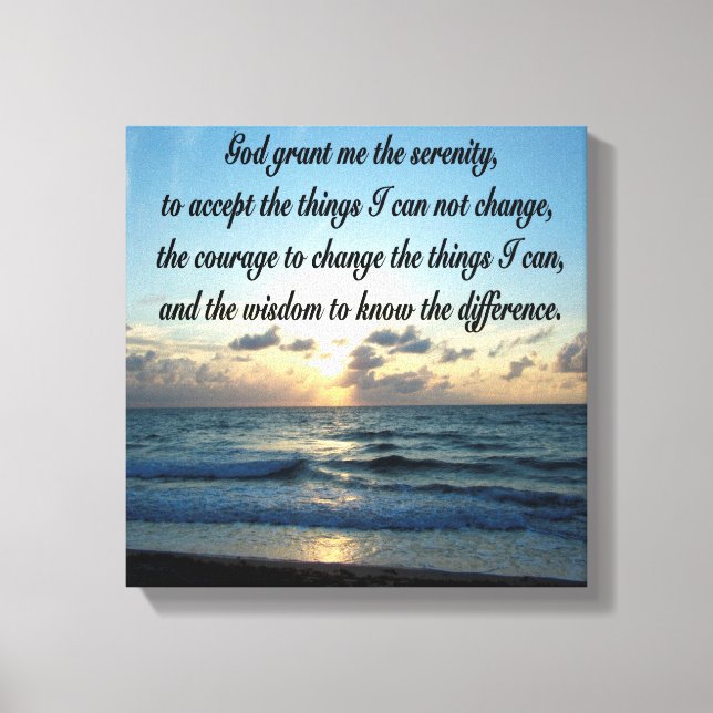 BEAUTIFUL SERENITY PRAYER OCEAN PHOTO CANVASTRYCK (Framsida)