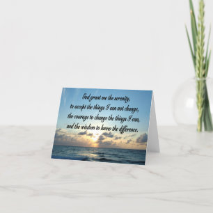 BEAUTIFUL SERENITY PRAYER OCEAN PHOTO KORT
