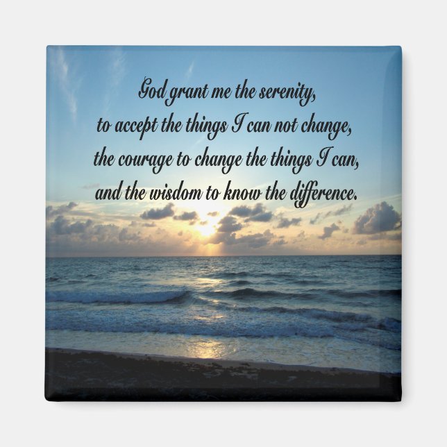 BEAUTIFUL SERENITY PRAYER OCEAN PHOTO MAGNET (Framsidan)