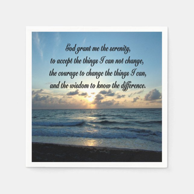 BEAUTIFUL SERENITY PRAYER OCEAN PHOTO PAPPERSSERVETT (Framsidan)