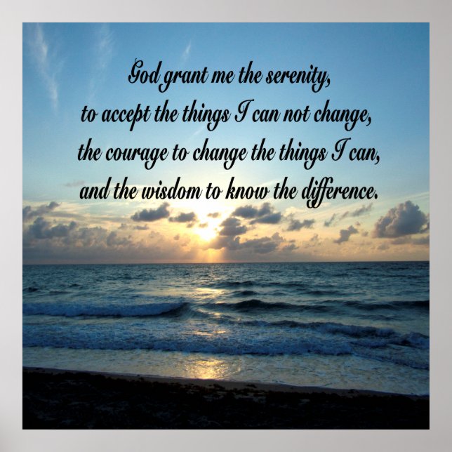 BEAUTIFUL SERENITY PRAYER OCEAN PHOTO POSTER (Framsidan)