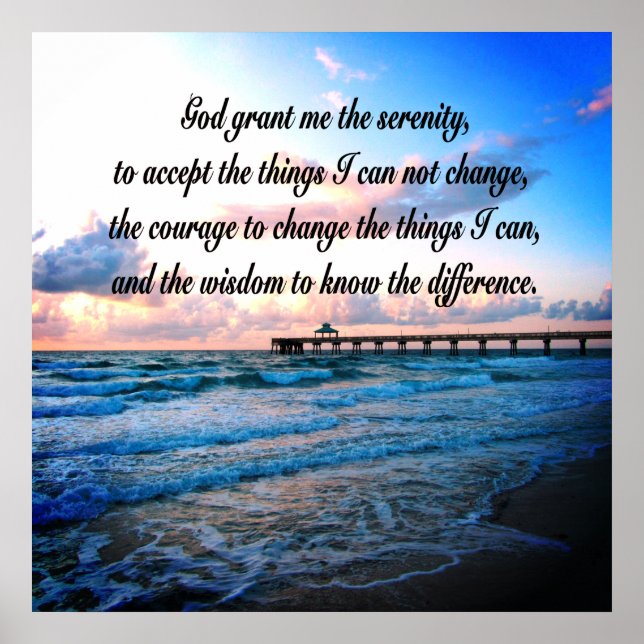 BEAUTIFUL SERENITY PRAYER OCEAN SCENE POSTER (Framsidan)