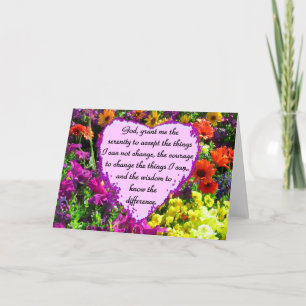 BEAUTIFUL SERENITY PRAYER PHOTO DESIGN KORT