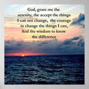 BEAUTIFUL SERENITY PRAYER SUNRISE ÖVER OCEAN POSTER