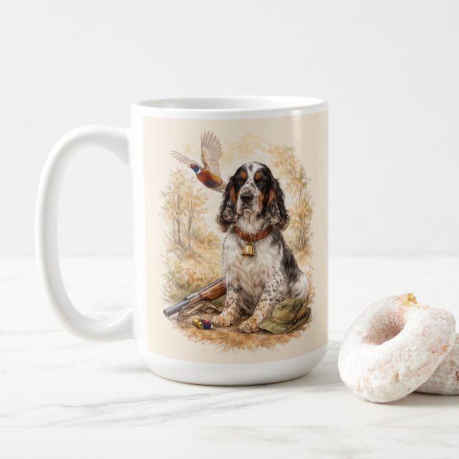 Beautiful Setter with Pheasants , Art Kaffemugg (Med munk)