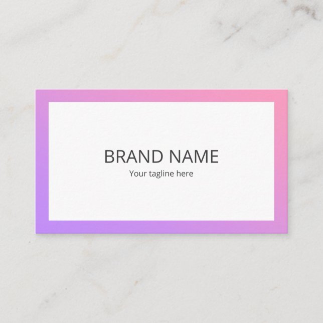 Beautiful Simple Pink Purple Gradient Square Frame Visitkort (Framsida)