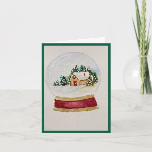 Beautiful Snow Globe Holiday Card Kort (Framsida)