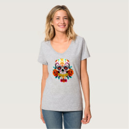 Beautiful Souls Sugar Skull Rose Banner Art T Shirt