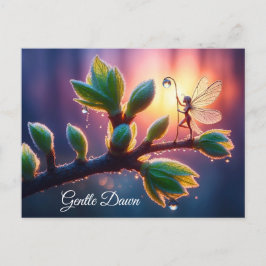 Beautiful spring nature with miniature pixie art vykort
