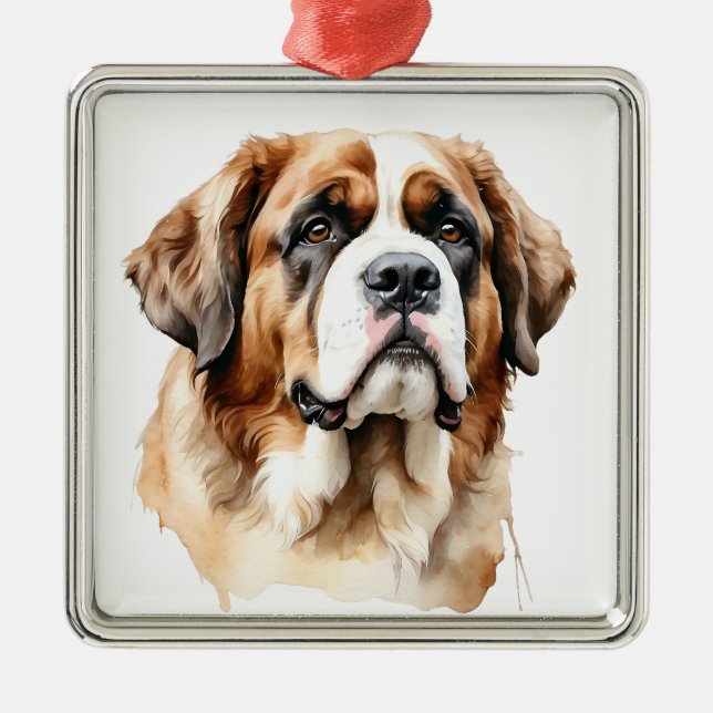 BEAUTIFUL STORGE SAINT BERNARD HUND JULGRANSPRYDNAD METALL (Framsidan)