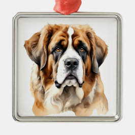 BEAUTIFUL STORGE SAINT BERNARD HUND JULGRANSPRYDNAD METALL