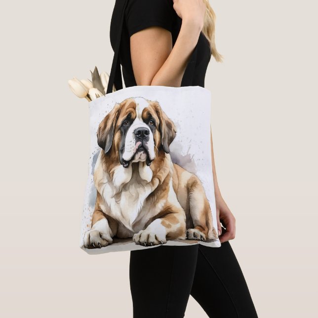 BEAUTIFUL STORGE SAINT BERNARD HUND TYGKASSE (Närbild)