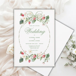 Beautiful Strawberries Elegant Wedding Invitation Inbjudningar