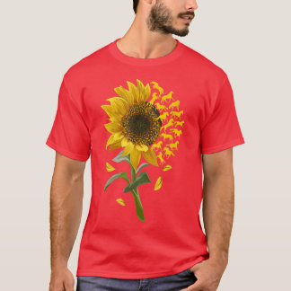 Beautiful Sunflower Horse Racing Flower Equestrian T Shirt